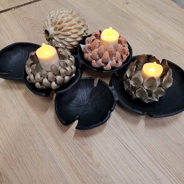 Light en Living Theelicht Ø10,5x7,5 cm SERINA porselein bruin
