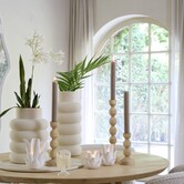 Vaas deco Ø23X32,5 cm TRIORA keramiek mat creme