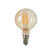 LED globe Ø6 cm LIGHT 4W amber E14 Dimbaar
