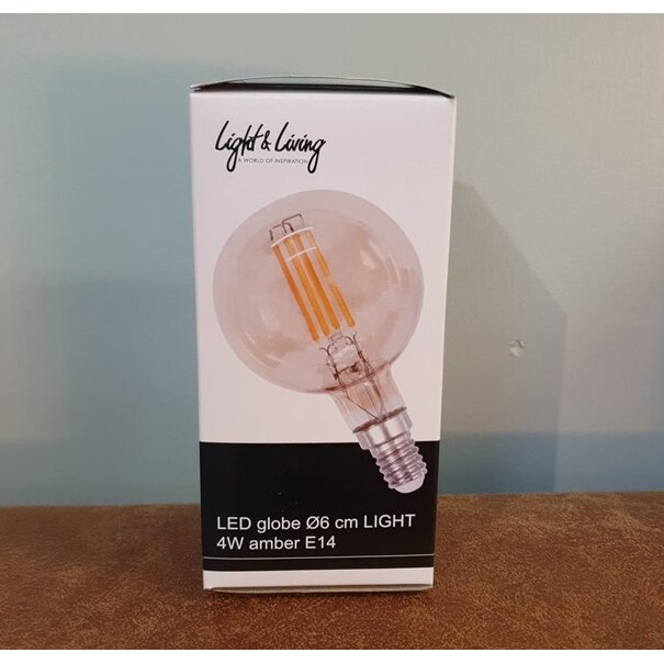 Light en Living LED globe Ø6 cm LIGHT 4W amber E14 Dimbaar