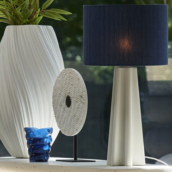 Light en Living Ornament op voet 25x10x35 cm YFKE marmer wit+mat zwart