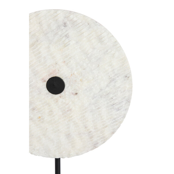Light en Living Ornament op voet 25x10x35 cm YFKE marmer wit+mat zwart