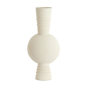 Vaas deco  Ø18X54,5 cm KAVANSI mat creme