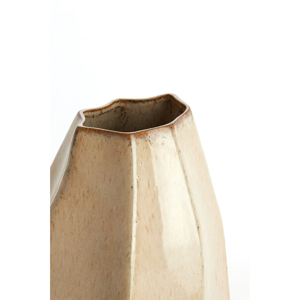 Light en Living Vaas deco 25,5x21,5x42,5 cm CHIADO  glans beige