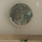 Ornament op voet 35x12x50 cm GOUYA  groen agaat+crème