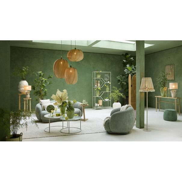 Light en Living Ornament op voet 35x12x50 cm GOUYA  groen agaat+crème