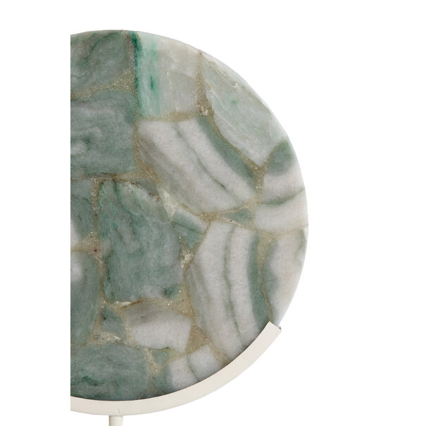 Light en Living Ornament op voet 35x12x50 cm GOUYA  groen agaat+crème