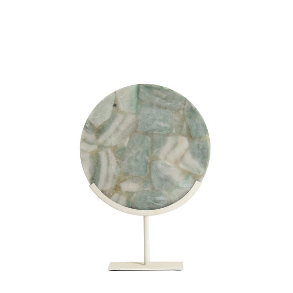 Light en Living Ornament op voet 35x12x50 cm GOUYA  groen agaat+crème