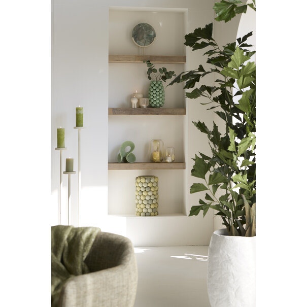 Light en Living Ornament op voet 35x12x50 cm GOUYA  groen agaat+crème
