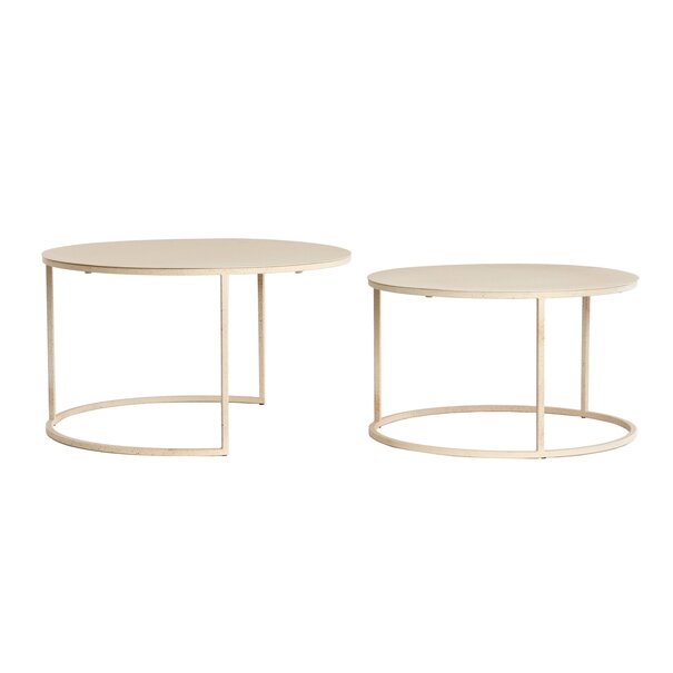 Light en Living Salontafel S/2 Ø65x38+Ø75x42 cm SADAR zand+l bruin gespikkld