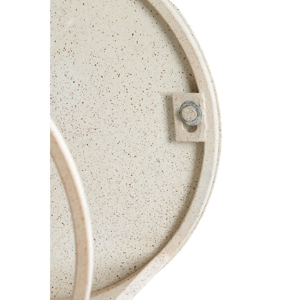 Light en Living Bijzettafel Set van 2 SADAR zand + lichtbruin gespikkeld