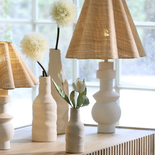 Light en Living Vaas deco Ø12x31 cm SESTO keramiek mat crème