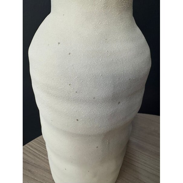 Light en Living Vaas deco Ø14,5x42 cm SESTO keramiek mat crème