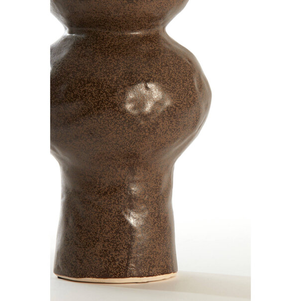 Light en Living Vaas deco Ø13x26 cm ROGANO keramiek donker bruin