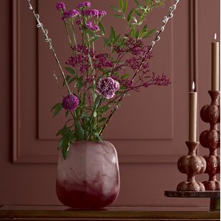 Vaas Ø23x24 cm PACENGO glas koraal-licht roze