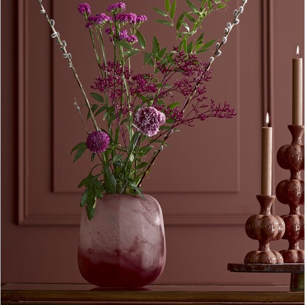 Light en Living Vaas Ø23x24 cm PACENGO glas koraal-licht roze