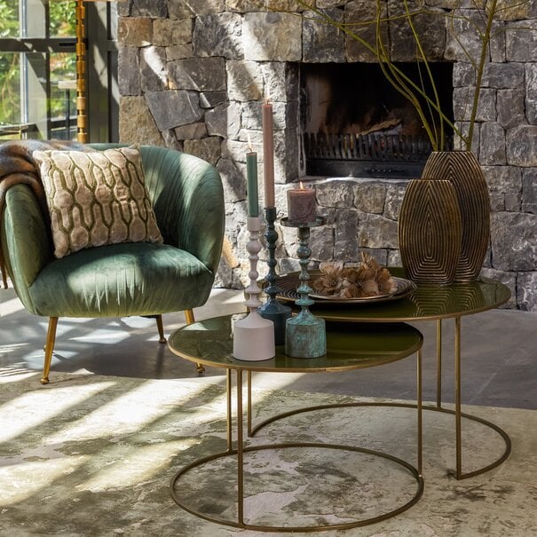 Light en Living Kussen 45x45 cm JEMBANA zand+olijf groen