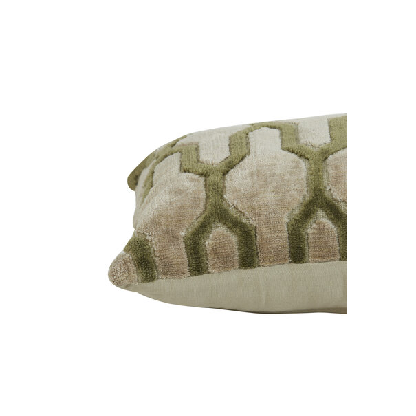 Light en Living Kussen 60x30 cm JEMBANA zand+olijf groen