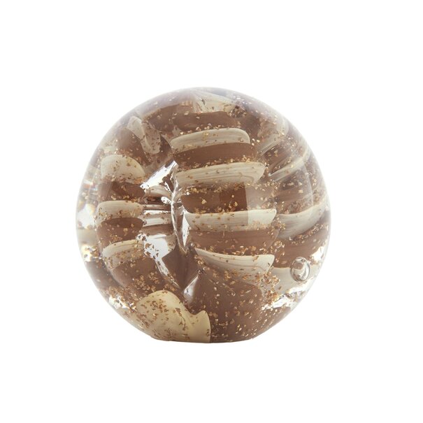 Light en Living Ornament Ø8X8 cm SAEL Glas Bruin+Creme+Glitter