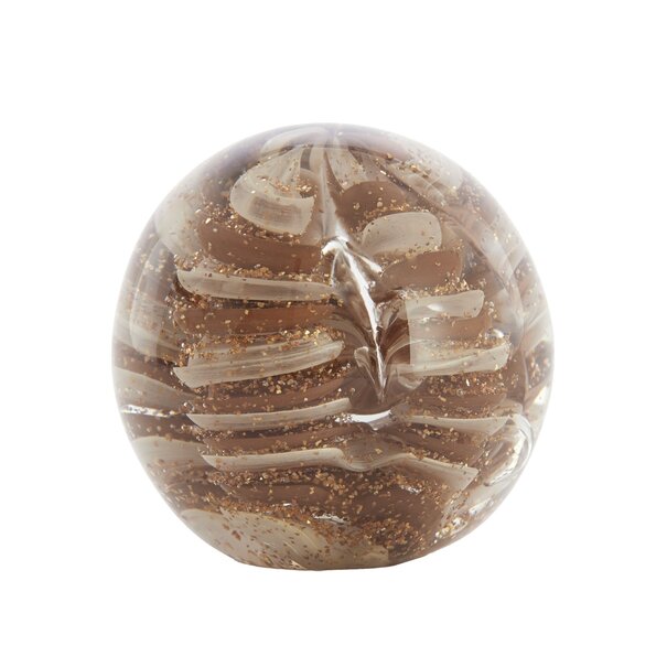 Light en Living Ornament Ø10X10 cm SAEL Glas Bruin+Creme+Glitter