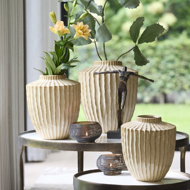 Light en Living Vaas deco Ø30X32 cm TALEA keramiek zand-beige