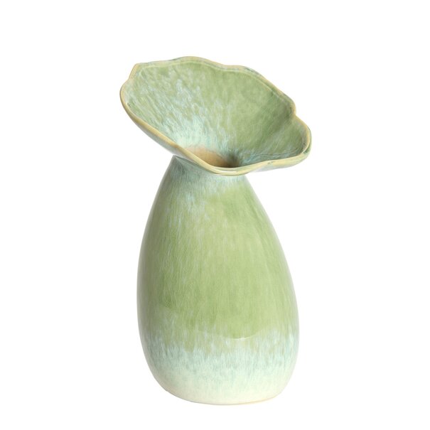 Light en Living Vaas deco Ø14x24 cm CULLA keramiek groen+lichtblauw