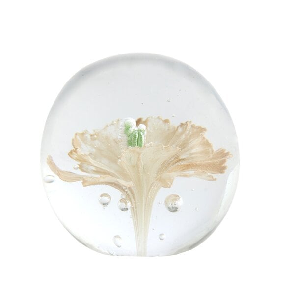 Light en Living Ornament Ø8x8 cm FLOWER glas lichtroze+groen