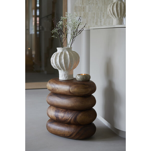 Light en Living Theelichthouder Ø12,5x5 cm OTHONI keramiek bruin