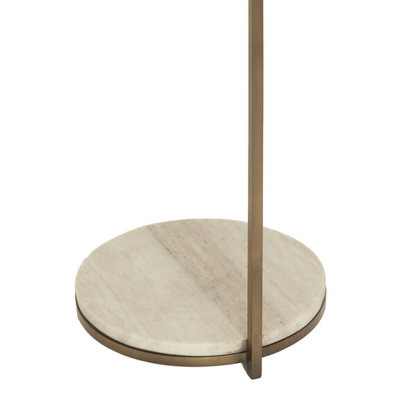 Light en Living Bijzettafel Ø26x76 cm LEDA marmer zand-grijs+d bruin-brons