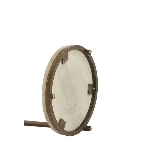 Light en Living Bijzettafel Ø26x76 cm LEDA marmer zand-grijs+d bruin-brons