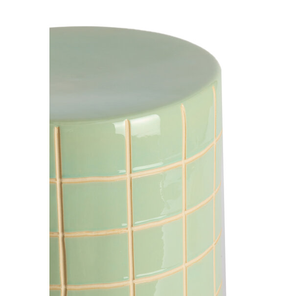 Light en Living Bijzettafel Ø42x34 cm MAUCHO keramiek licht groen+crème
