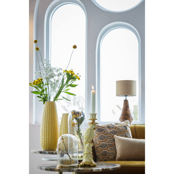 Light en Living Kussen 45x45 cm JEMBANA velvet zand+okergeel