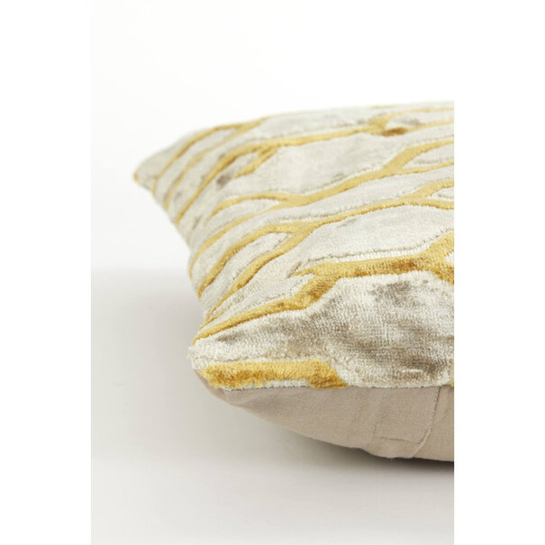 Light en Living Kussen 45x45 cm JEMBANA velvet zand+okergeel