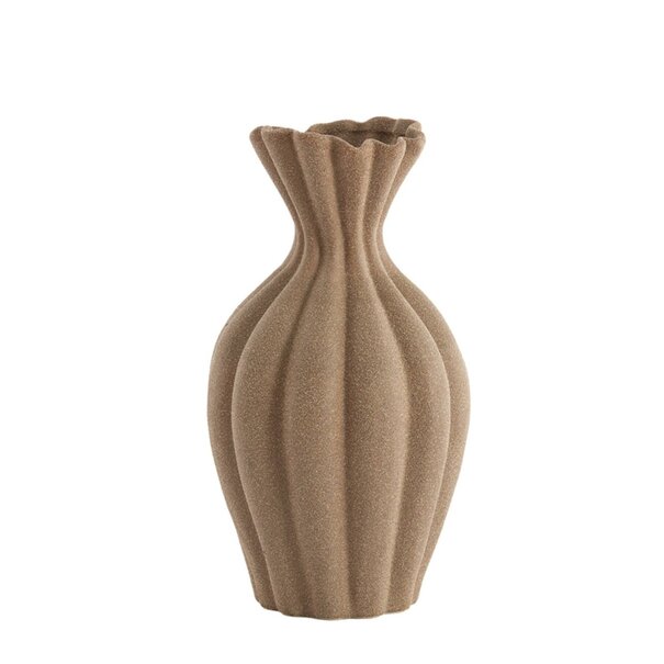 Light en Living Vaas deco Ø21,5x40,5 cm SILLIAN keramiek mat bruin