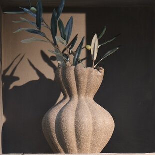 Vaas deco Ø20,5x24,5 cm SILLIAN keramiek mat bruin