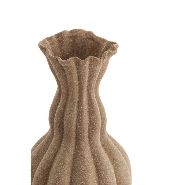 Light en Living Vaas deco Ø17,5x47,5 cm SILVIO keramiek mat bruin