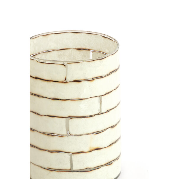 Light en Living Theelicht Ø14x20 cm DRONERI glas helder+Crème