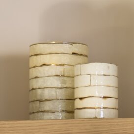 Theelicht Ø10x13 cm DRONERI glas helder+Crème