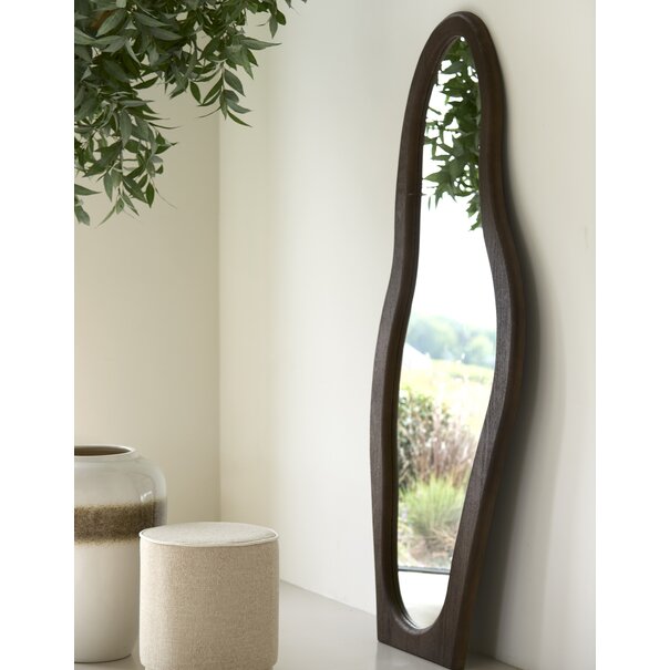 Light en Living Spiegel RUTH 84x200 cm | Organisch Houten Frame Grijsbruin – Light & Living