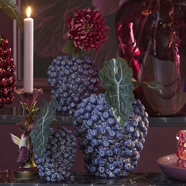 Light en Living Vaas deco Ø15X17,5 cm BERRIES keramiek donkerblauw