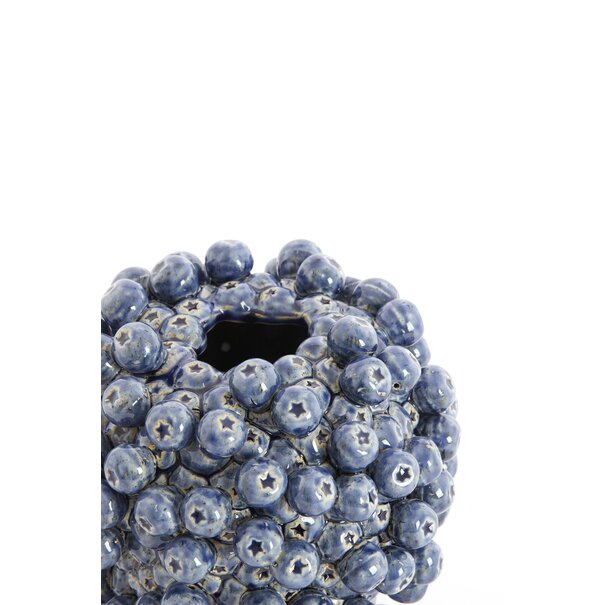 Light en Living Vaas deco Ø15X17,5 cm BERRIES keramiek donkerblauw