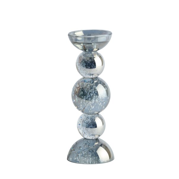 Light en Living Kaarsenhouder ITINGA glas bubbel smoke Ø10x26,5 cm van Light & Living