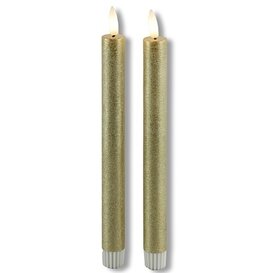 LED Licht Dinerkaars Lyon rustiek goud - set van 2