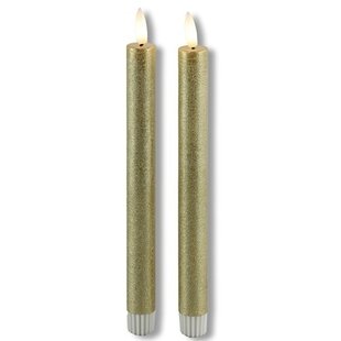 LED Licht Dinerkaars Lyon rustiek goud - set van 2