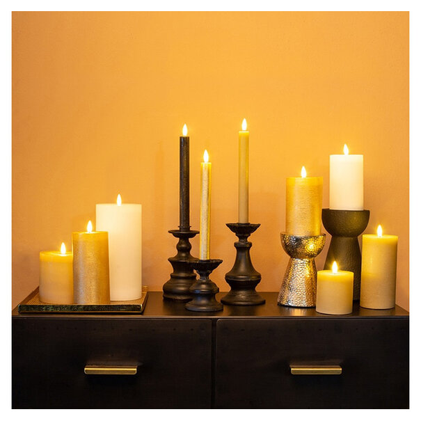 Countryfield LED Licht Dinerkaars Lyon rustiek zwart - set van 2