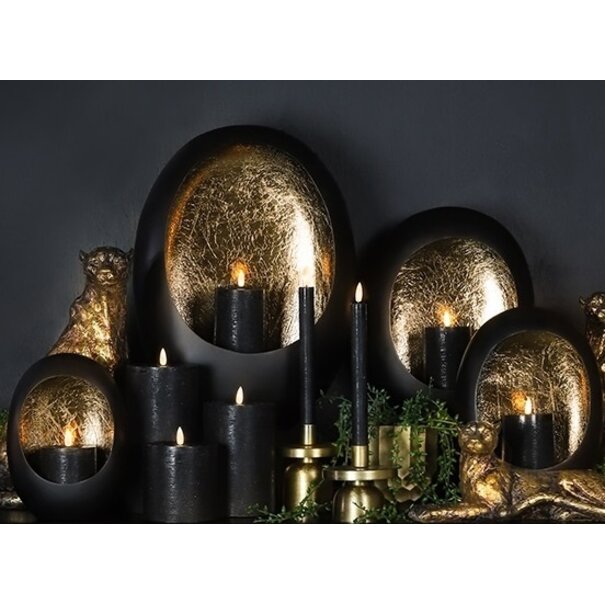 Countryfield LED Licht Dinerkaars Lyon rustiek zwart - set van 2