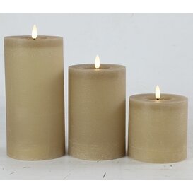 LED Licht Kaars Lyon beige - Diverse maten