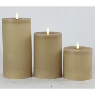 LED Licht Kaars Lyon beige - Diverse maten