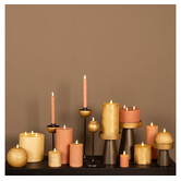 Dinerkaars LED Diner rustiek roze met beweegbare vlam – 2 stuks