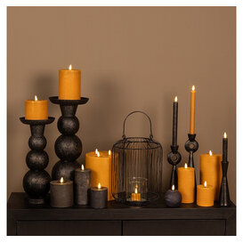 Dinerkaars LED Diner rustiek amber met beweegbare vlam – 2 stuks